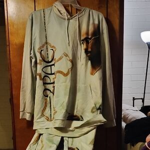 2Pac Graphic Hoodie and Pants Set